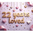 thumbnail image 5 of LUUFILx Celebration Backdrop Banner 22 Years Loved Anniversary Decorations for Party Supplies Photography Props Valentine's Day Event Background Decor, 5 of 9