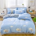 thumbnail image 1 of Dreamy Blue Clouds Checked 120Gsm Polyester Bedding Set, 1 of 7