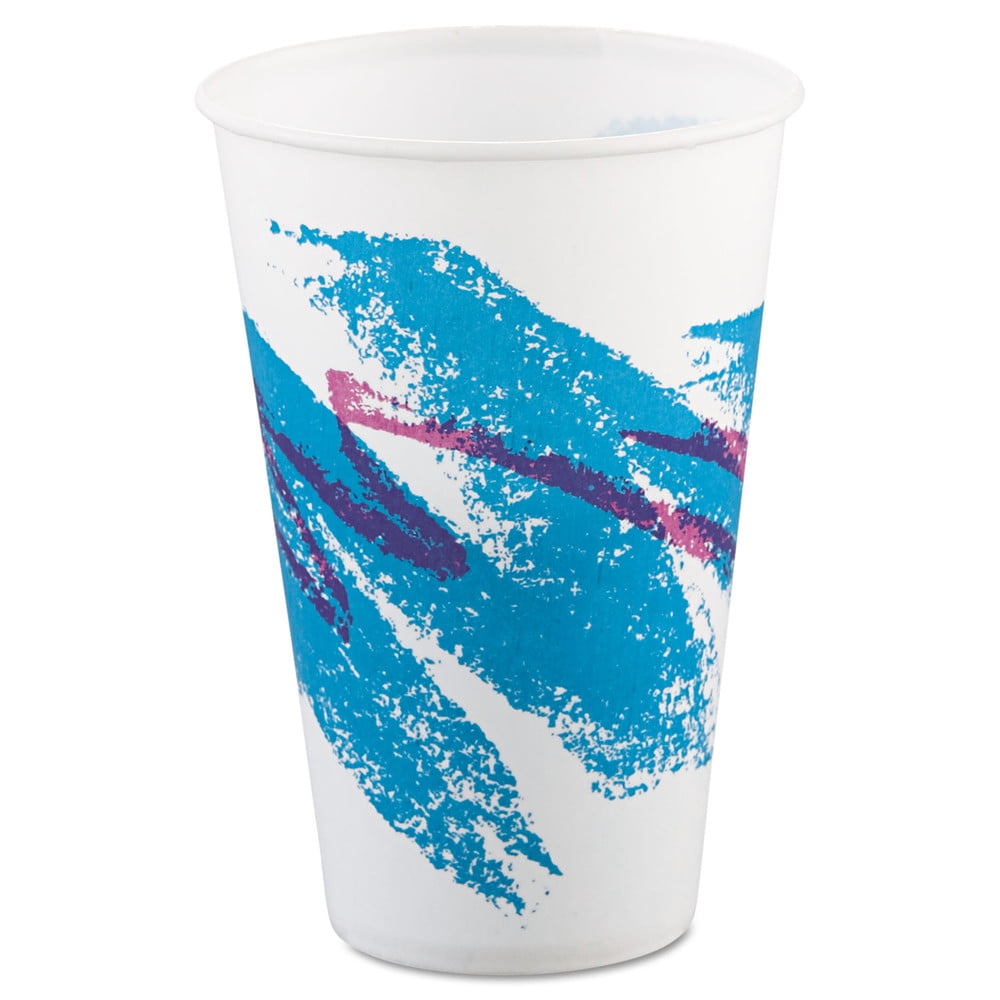 Jazz Waxed Paper Cold Cups, 12oz, Tide Design, 2000/carton - Walmart.com