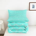 thumbnail image 5 of Teal Comforter Set Twin Size for Teen Women, Cute Aqua Turquoise Silver Bedding Set, 2 Piece Reversible Comforter (1 Comforter + 1 Pillow Sham), 5 of 6