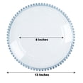 thumbnail image 3 of HLONK 6 Pack 12” Gold Clear Acrylic Round Charger Plates With Beaded Rim Dinner Charger Plates, 3 of 11