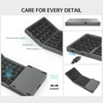 thumbnail image 6 of Mini Portable Folding Keyboard Thin Wireless BT Number Keypad for Mac Windows Laptop Tablet Light-Handy Bluetooth-compatible (Gray-English), 6 of 7