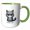 Green/White, variant on 3drose, Thinking of You Text and an Image of an Angry Gray Cat, Funny Gift, 11oz Mug