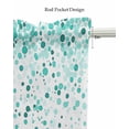 thumbnail image 5 of Turquoise Polka Dot Kitchen Valances for Windows Farmhouse Linen Window Valance Curtain for Living Room Window Treatment Abstract Modern Art Dots Watercolor Valance Rod Pocket Topper, 42 x 18 Inch, 5 of 6