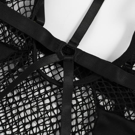 

Aayomet Womens Lingerie Womens Lingerie Stretchy Lace Teddy Plus Size Bodysuit Chemise Nightwear with Stockings Black XXL