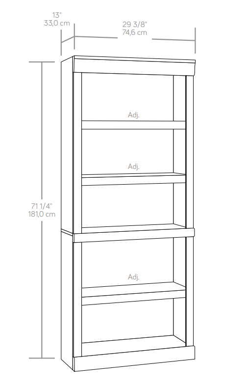 Better Homes & Gardens Glendale 5-Shelf Bookcase, Rustic Gray photo 3