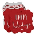 thumbnail image 3 of Inkdotpot Pack Of 50 Real Silver Foil Bracket Shape Paper Tags Happy Holiday Favor Hang Tags, 3 of 6