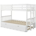 thumbnail image 6 of ARCTICSCORPION Twin-over-Full Trundle Bunk Bed with Ladder, Solid Wood, White, 6 of 7