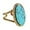 Blue, variant on Geometric Oval Statement Ring for Women Gold-Toned Titanium Steel Retro Stone Adjustable Open Band Wrap Finger Rings Comfirm Fit Boho Vintage Wedding Engagement Jewelry