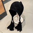 thumbnail image 2 of Knit Hat for Women Fashion Cover Ears Crochet Peruvian Hat Ear Flap Tassel Winter Warm Beanie Skull Cap, 2 of 3