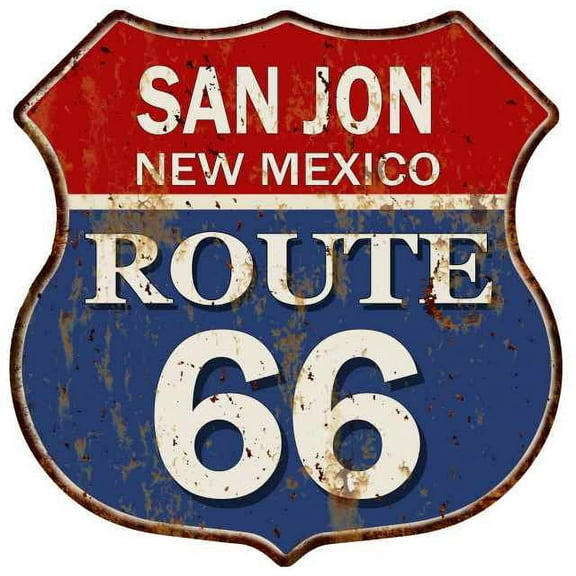 SAN JON, NEW MEXICO Route 66 Shield Metal Sign Man Cave Garage 211110013167