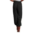 thumbnail image 2 of Vedolay Womens Solid Color High Elastic Waist Stretchy Casual Pants with Pocket,Black S, 2 of 5