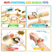 OATHX Wooden Drum Set for Toddlers Ages 1–6,Montessori Music Learning Toy, Birthday & Holiday Gift for Boys & Girls