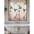 thumbnail image 4 of Pink Flower Bathroom Window Curtain, Spring Floral Butterflies Birds Elegant Farmhouse Light Filtering Coffee Kitchen Curtains, Bedroom Living Room Curtains 2 Panel 84"x45", 4 of 6