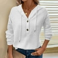 thumbnail image 7 of Lenpel Hoodies for Women Long Sleeve Half Button V Neck Textured Pullover Sweatshirts Fashion Fall Outfits, 7 of 7