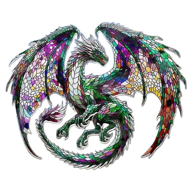Fantasy Dragon Acrylic Window Hanging - 2D Flat Design, Suncatcher, Colorful, Decorative (Home/Car/Rearview Mirror)