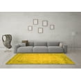 thumbnail image 3 of Ahgly Company Machine Washable Indoor Round Abstract Yellow Contemporary Area Rugs, 3' Round, 3 of 4