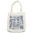 thumbnail image 1 of Geometric Tote Bag, Minimalist Futuristic Digital Bars Stripes Hightech Style Illustration, Cloth Linen Reusable Bag for Shopping Books Beach and More, 16.5" X 14", Cream, by Ambesonne, 1 of 2