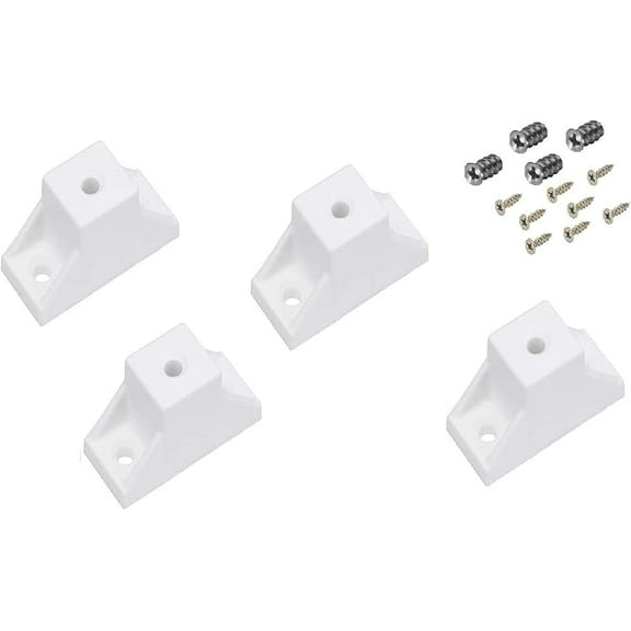 3/4" Handyct Drawer Slide Spacers Set of 4 with Screws, White