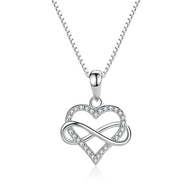 Collar con colgante para mujer elaborado en plata de ley 925, con circonitas sintéticas.