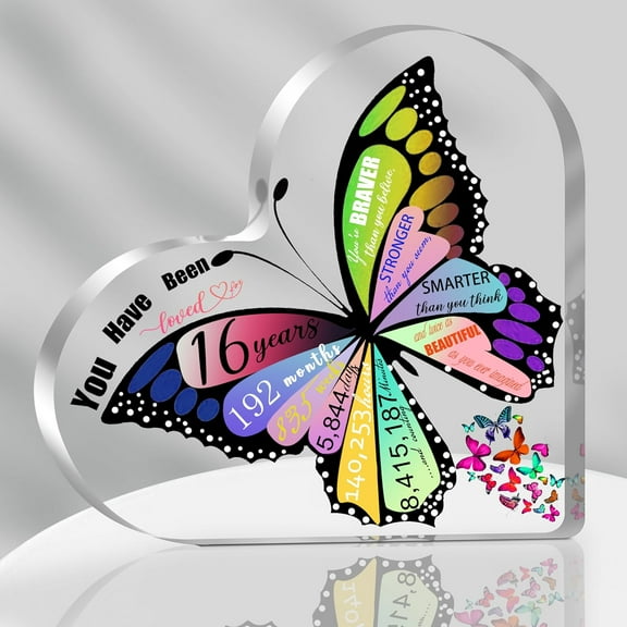 Sweet 16 Gift for Girl, Gift for 16 Year Old Girl Acrylic Heart Keepsake, Sweet 16 Birthday Decorations, Happy 16 Birthday Gift Ideas for Girl