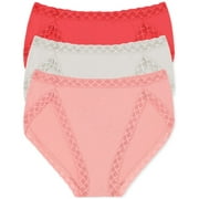 Natori HIBISCUS/LINEN/BLOSSOM Bliss French Cut 3-Pack Brief, US X-Small