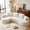 Beige, variant on 122" Curved Corner Sofa with Chaise Lounge, Modern Luxury Lambswool Sofa, Perfect for the Living Room, Includes 5 Pillows, Extra-Thick, Deep-Seated 4-Seater Sofa.