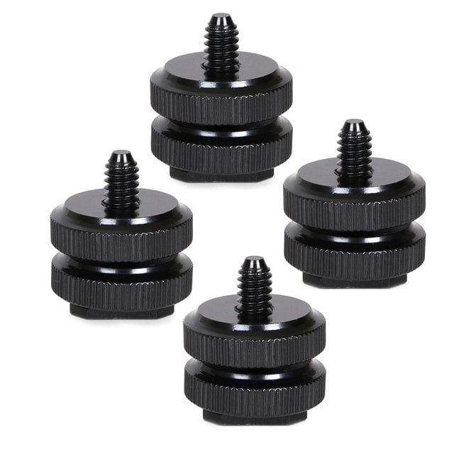 4PCS 1/4 Inch 20 Tripod Screw Adapter Flash Hot Shoe Mount for SLR DSLR Camera Camcorder