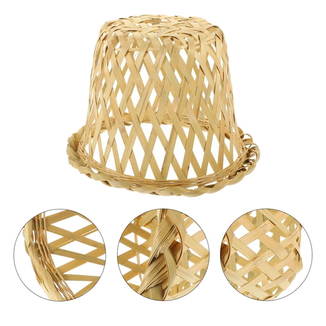 BRIGHTFUFU Rustic Lamp Shades Light Diffusion Bamboo Lamp Cover 1Pack