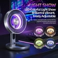 thumbnail image 4 of 3-In-1 USB Desk Fan with Colorful Led Light, Rechargeable Portable Table Foldable Fan, Quiet Rechargeable Table Fan, Small Desk Fan 5-Speed Adjustment for Bedroom Office Dorm Travel (Grey), 4 of 8