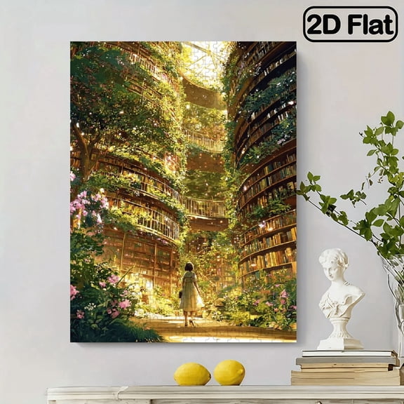 500pcs DIY Jigsaw Puzzle - Enchanted Library Garden, Intricate Design, Adult Puzzle with for Relaxation and Inspiration, Ideal for Birthdays,14.9*20.4 in.