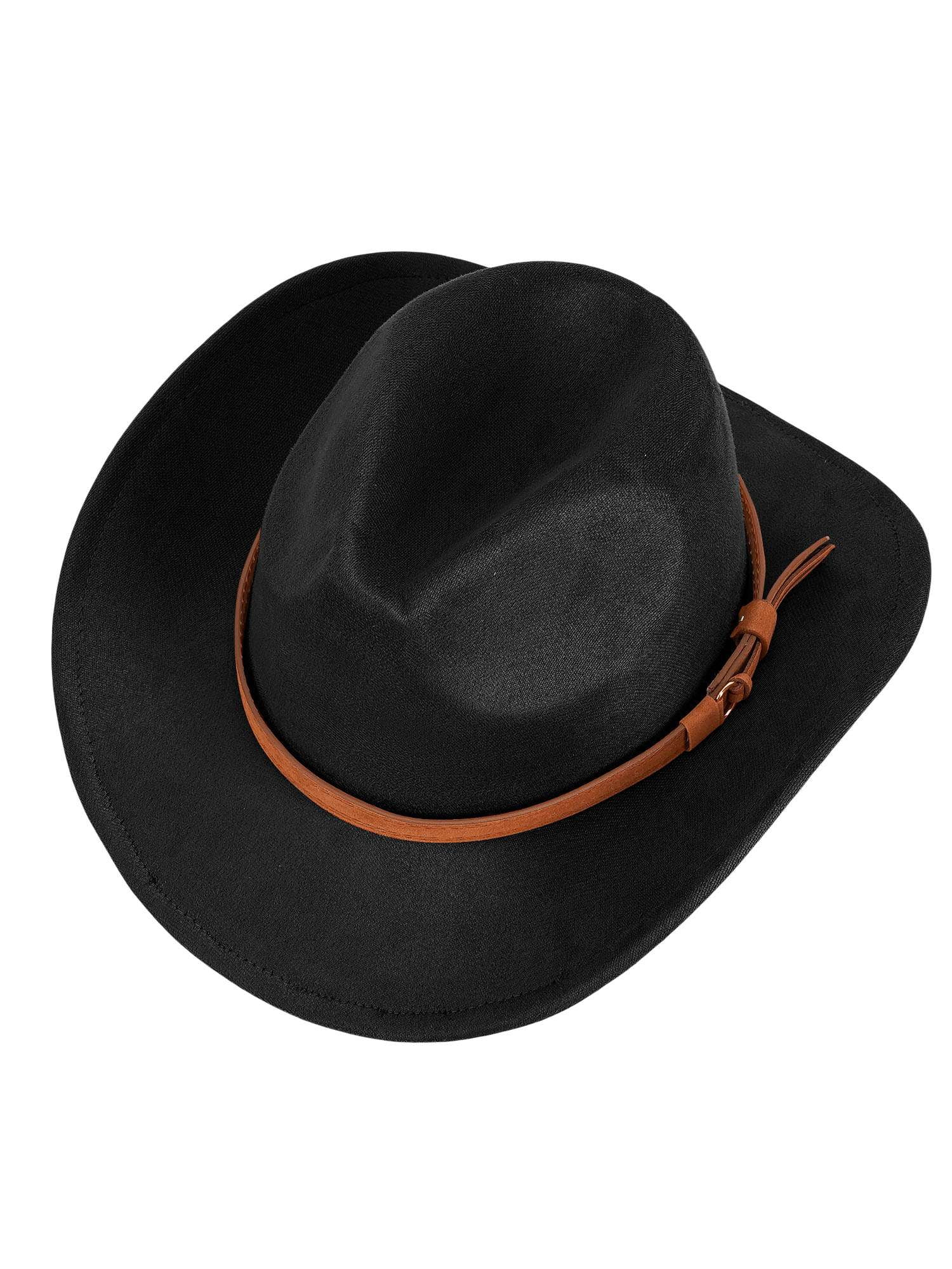 Cowgirl Rodeo Drive Faux Suede Cowboy Hat - Black with buckle trim Faux Suede Rhinestone Studded Cowboy Hat main image 2