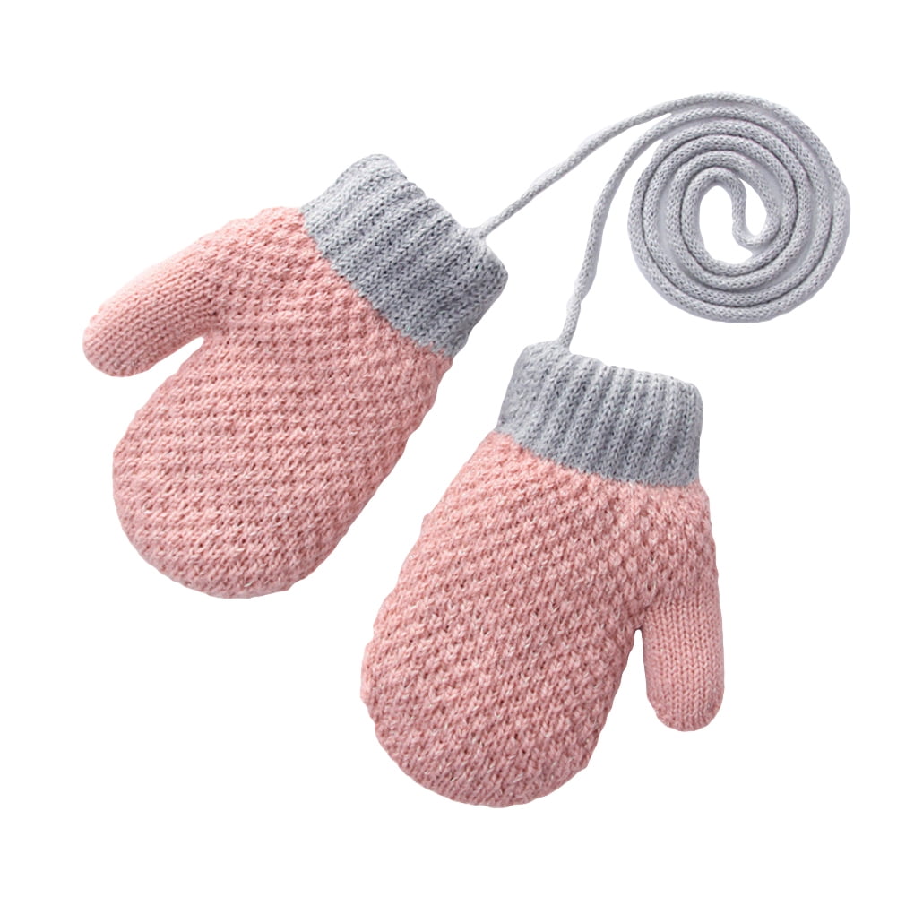 Toddler Boys Girls Warm Knitting Gloves Kids Mittens Winter Full Finger Gloves