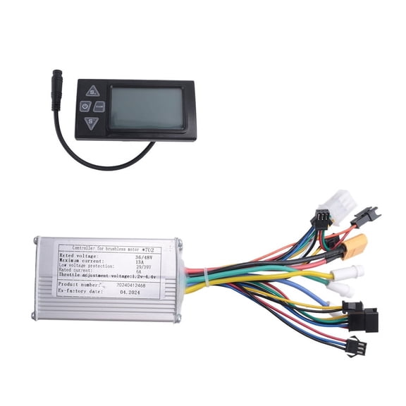 24V/36V/48V S861 LCD Ebike Display Dashboard 36V 350W Sine Wave Controller for Electric Bike BLDC Controller(6PIN),Black