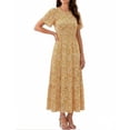 thumbnail image 5 of Xaqiouau Womens Boho Floral Maxi Dress Short Sleeve Casual Summer Long Dress Crew Neck Flowy A Line Beach Vacation Dress, 5 of 7