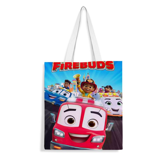 Firebuds Bolso de tela con estampado de lienzo para mujer, bolsa de compras reutilizable y estética, con cremallera interior, regalo para mujer, 35 × 40 cm.