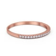 thumbnail image 2 of Rose Tone, Simulated Cubic Zirconia Size-8 Half Eternity Band Wedding Ring 925 Sterling Silver, 2 of 7