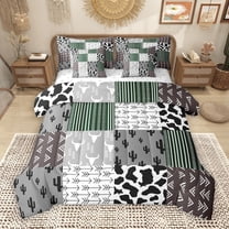 Manfei Abstract Zebra Print 7-Piece Twin Bedding Sets,bohemian Theme Bedding Comforter Set,Boho Bull Skull Sheet Sets For Children,Microfiber Bedroom Decor Reversible