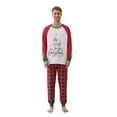 thumbnail image 2 of Family Matching Pajamas Sets Christmas Letters Printed Long Sleeve Tops with Plaid Pants 2Pcs Family Sleepwear, 2 of 9