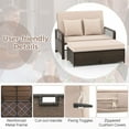 thumbnail image 6 of Costway Patio Rattan Daybed Wicker Loveseat Sofa with Multifunctional Ottoman Beige, 6 of 12