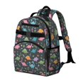 thumbnail image 2 of Colorful Dinosaur and Floral Pattern Cute School Backpack Bag for School with Padded Back and Adjustable Shoulder Straps 15.25"x11.5"x5.25", 2 of 5