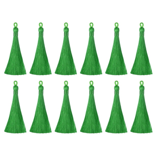 Marcapáginas Borlas Unique Bargains 12uds 3.66' Sedoso Suave Verde