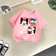 thumbnail image 3 of Camiseta de algodón de verano con dibujos animados de Mickey de Disney para niños, minicamiseta informal de moda para niños y niñas, ropa bonita para niños, 3 of 5