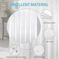 thumbnail image 4 of Textured Fabric Bath Shower Curtain, Polyester Ombre Shower Curtains for Bathroom, Waterproof Shower Curtain Liner with 12 Hooks,Machine Washable (72 x 72 inch, White), 4 of 5