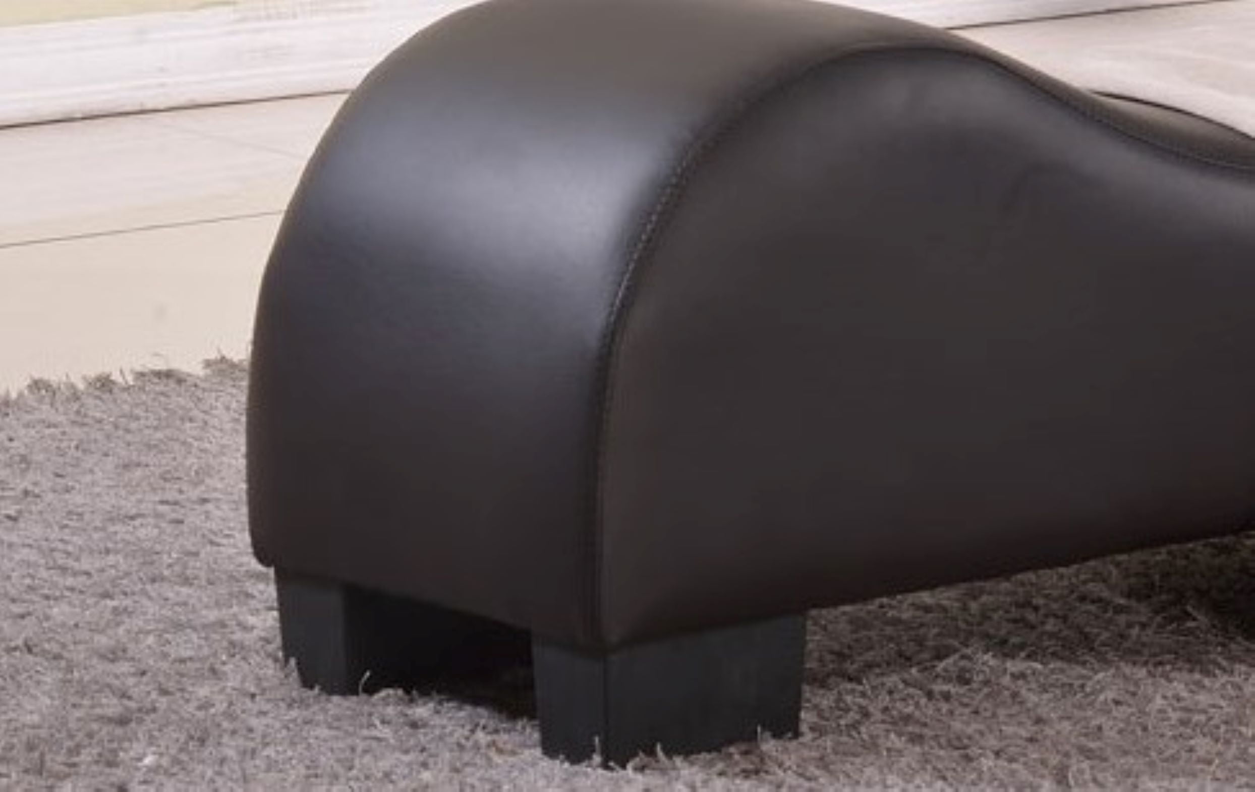 Uspridefurniture Dilys Faux Leather Armless Chaise Lounge, Brown