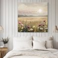 thumbnail image 2 of Wall Art Prints, Floral Meadow Framed Canvas Prints for Bedroom Living Room Bathroom Office, Cottagecore Pastoral Wildflowers Gallery Wrap Wall Art Poster for Gifts Home Decor 24"x24", 2 of 9