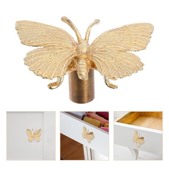 NIAIZEK Antique Brass Butterfly Drawer Pull Handle, Golden Cabinet Knob, Decorative Closet Hardware, Single Piece Pull