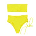 thumbnail image 4 of Fesfesfes Swimsuit for Women Solid Color Tube Top Backless Bikini Two Pieces Swimwear Swimsuit Beachwear Set, 4 of 6