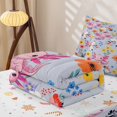 thumbnail image 5 of Erosebridal Cartoon Axolotl Zipper Twin Comforter Sets with Fitted Sheet and 2 Pillowcases, Kawaii Flower Zipper Bedding Set, Xmas Reversible, Soft Lilac, Xmas Reversible, 5 of 7
