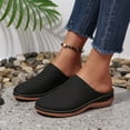 thumbnail image 3 of Wedge Sandals for Women Closed Toe Breathable Hollow out Slip on Mules Comfy Arch Support Platform Slippers Orthopedic Shoes Black Size 7, 3 of 6
